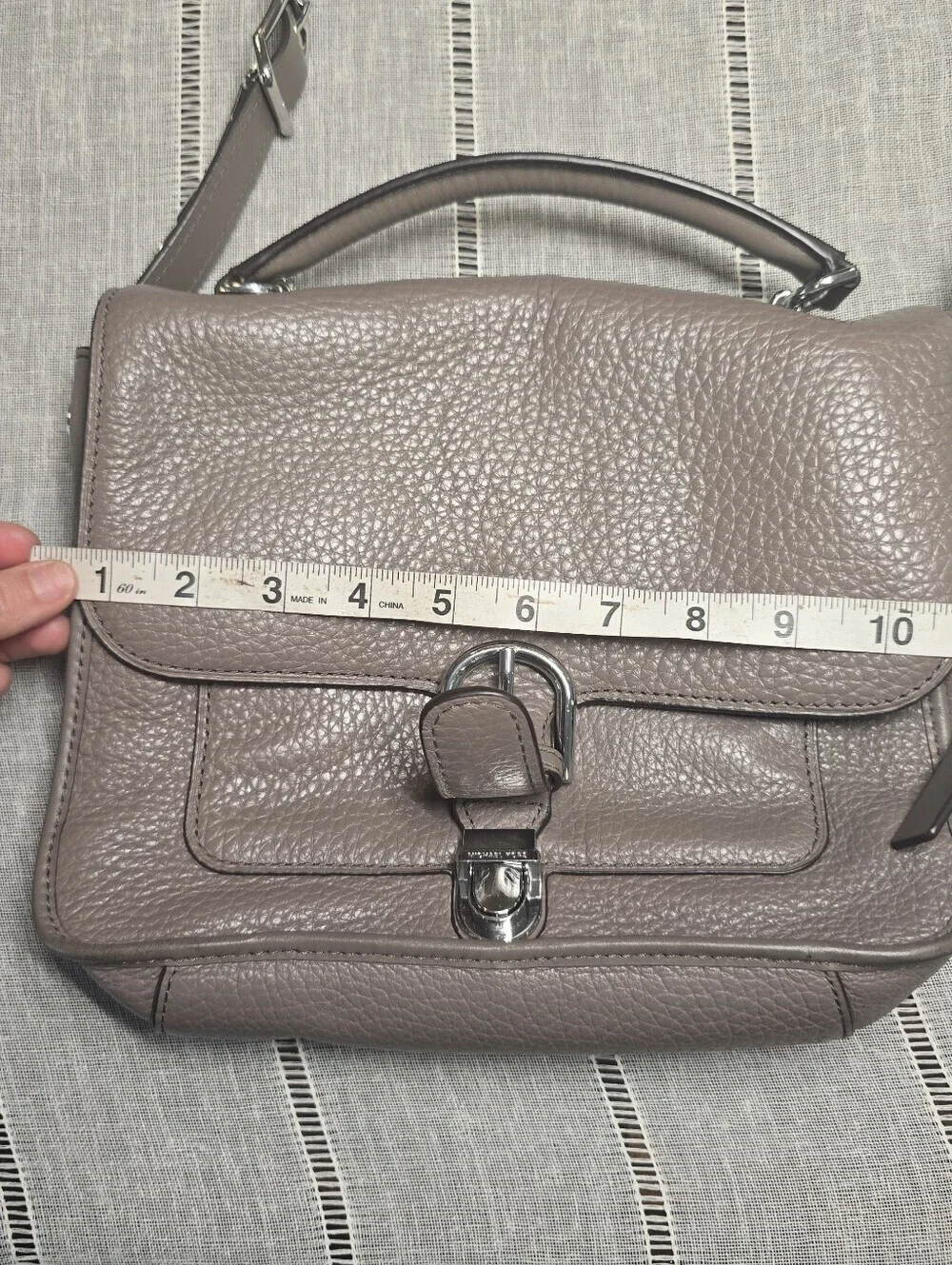 Michael Kors Leather Crossbody Gray-
